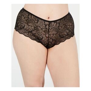 INC Intimates Black Lace Solid Elastic Everyday Boy Short Plus Size: 1X